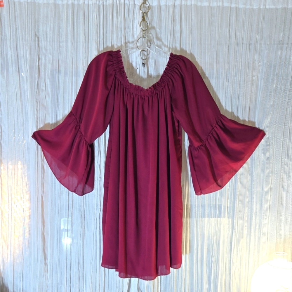 Zanzea Elegant Burgundy Dress